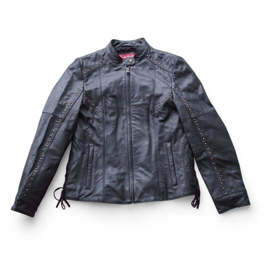 Indian Motorcycle Adeline Full Zip Moto Leather Jacket Black / Red Women's S‎
